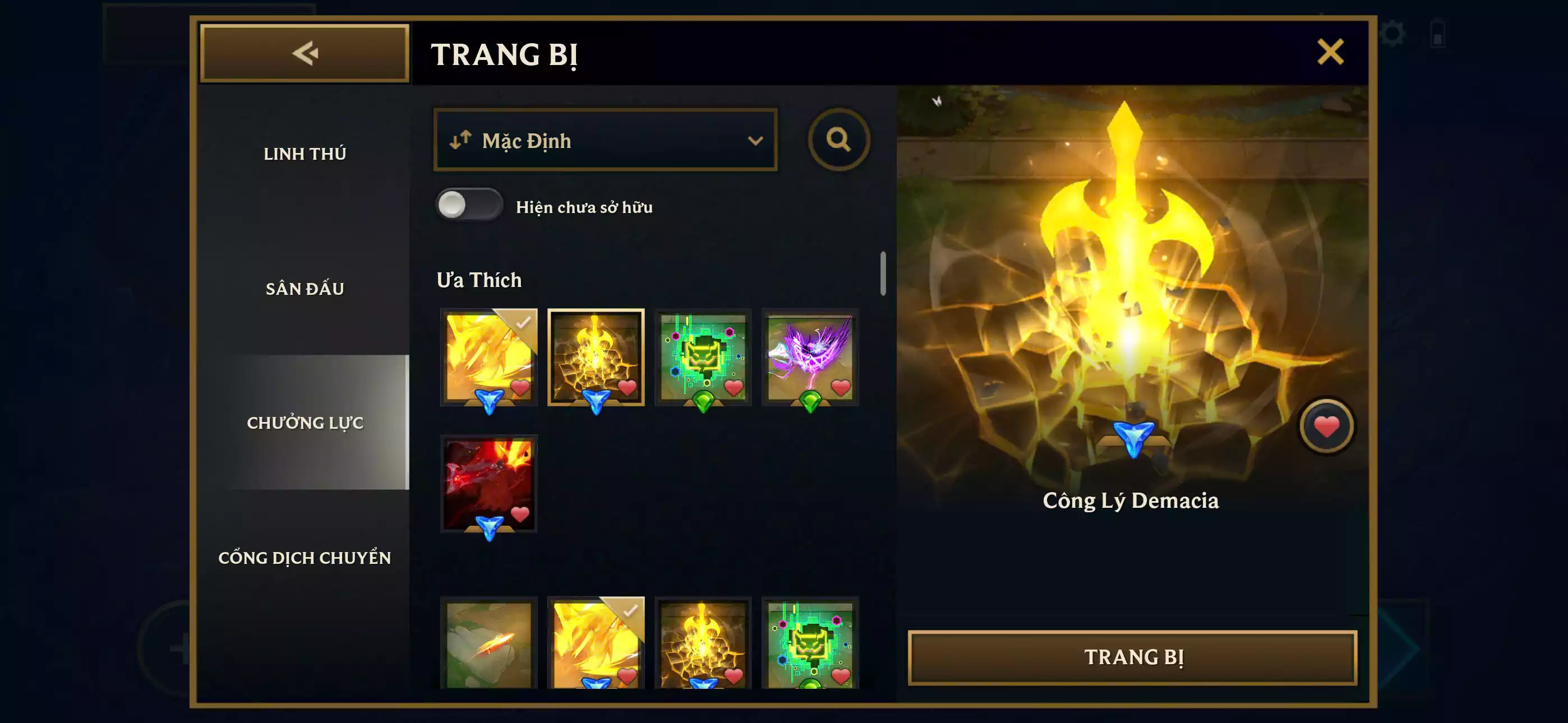 Ảnh 📮 Combo VIP [ 𝗧𝗼𝗽 𝗚𝗮𝗺𝗲 ] 📮 Set Song Hồn Hoang Thú Tí Nị ✅ Sàn - Linh Xà Thần Vực ⬆️ Chưởng Lực - Cuồng Thú Quyền - Quỷ Kiếm Darkin - Công Lý Demacia 🌠 Dư 1 Huy Chương ( Đổi Được Thêm 1 Chưởng Lực Bậc Tím ) - Vòng Quay (10/60) + 1 Huy Chương 🍁 Có Thẻ Đổi Tên Nhân Vật Miễn Phí